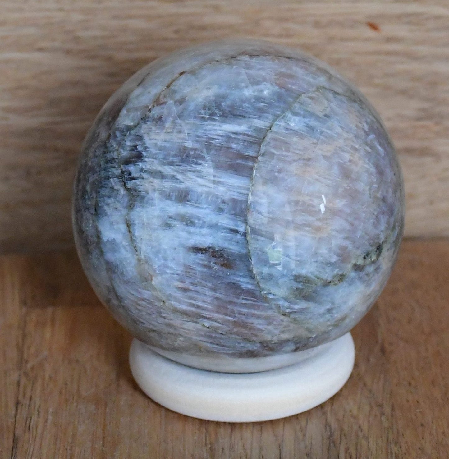 Moonstone sphere, 7.13cm