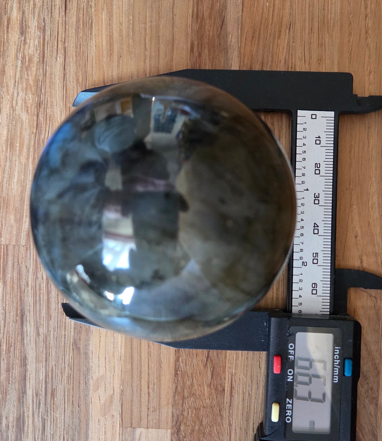 Labradorite sphere, 6.63cm