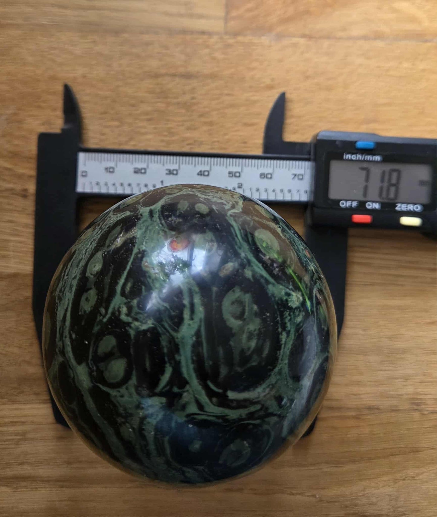 Kambaba Jasper sphere, 7.18cm