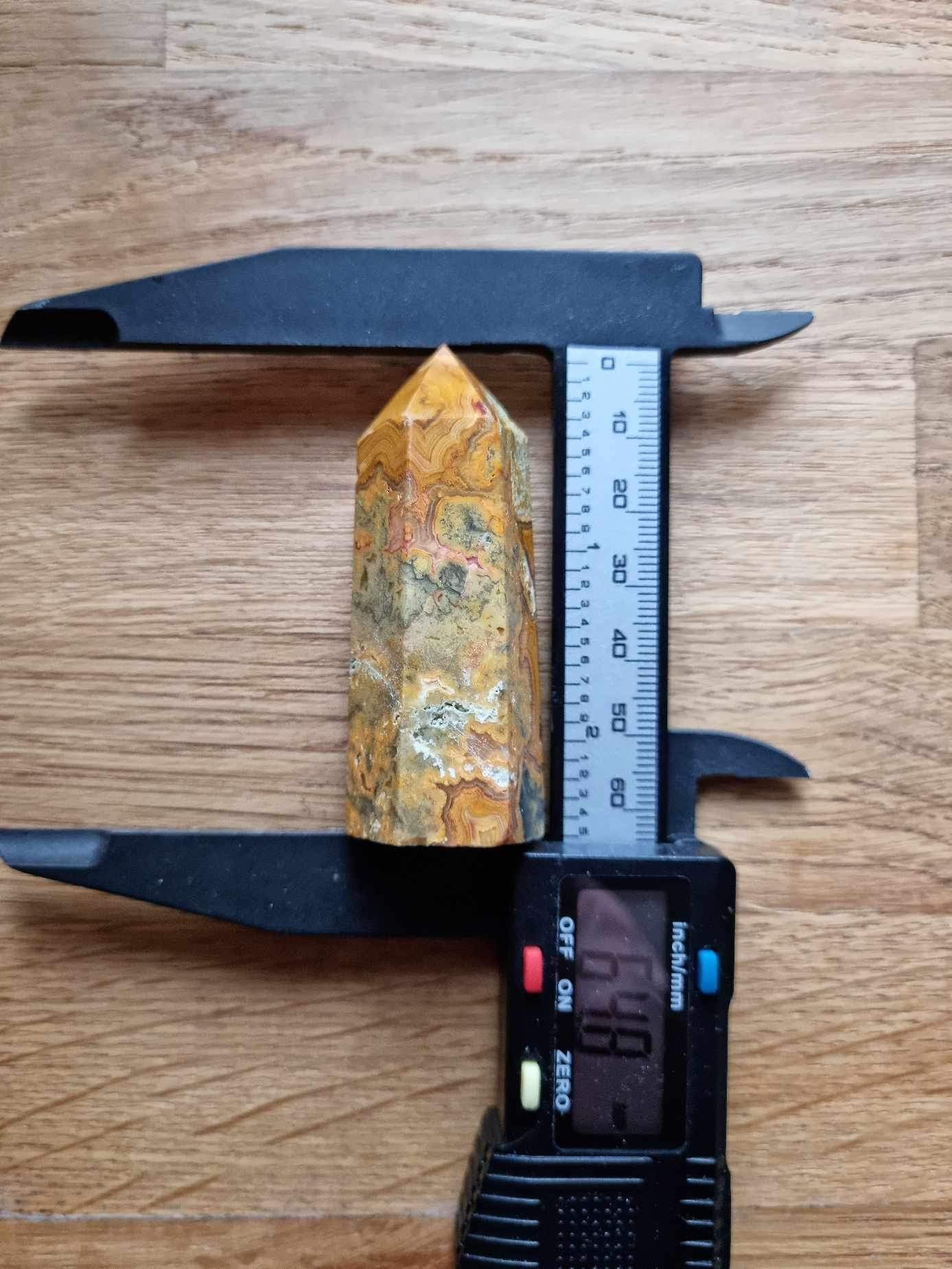 Mexican crazy lace agate point, 6.48cm