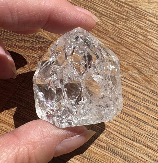 Fire & ice quartz mini point