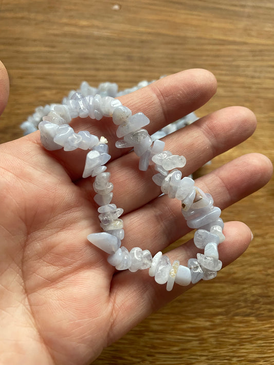 Blue lace agate chip bracelet