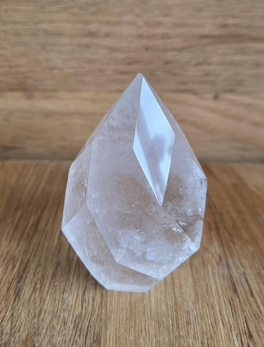 Clear Quartz Faceted Diamond Point (65mm x 45mm)