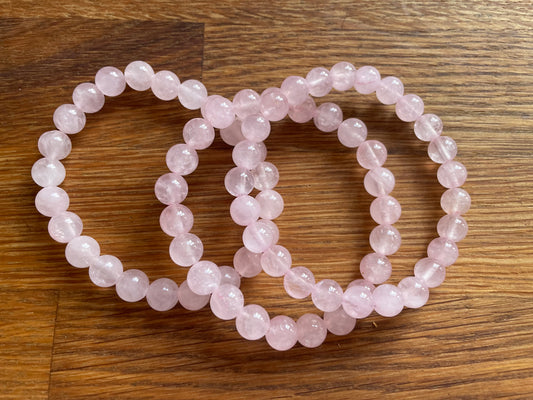 Rose quartz 8mm bead bracelet