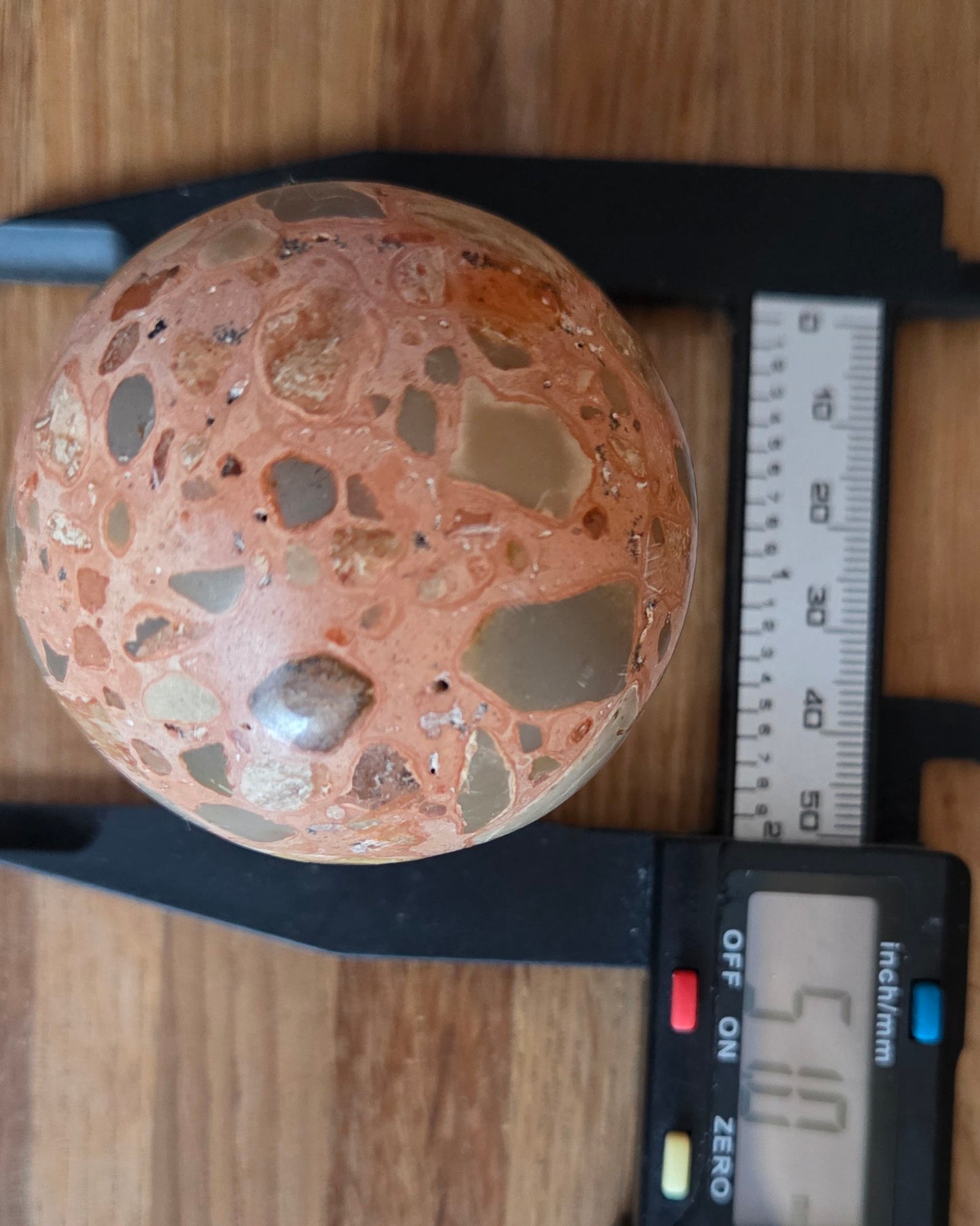 Peruvian Pudding Stone sphere, 5.1cm