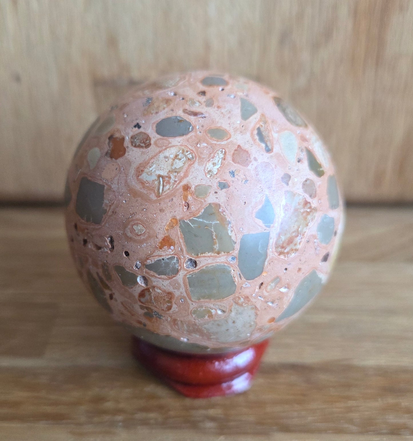 Peruvian Pudding Stone sphere, 5.1cm