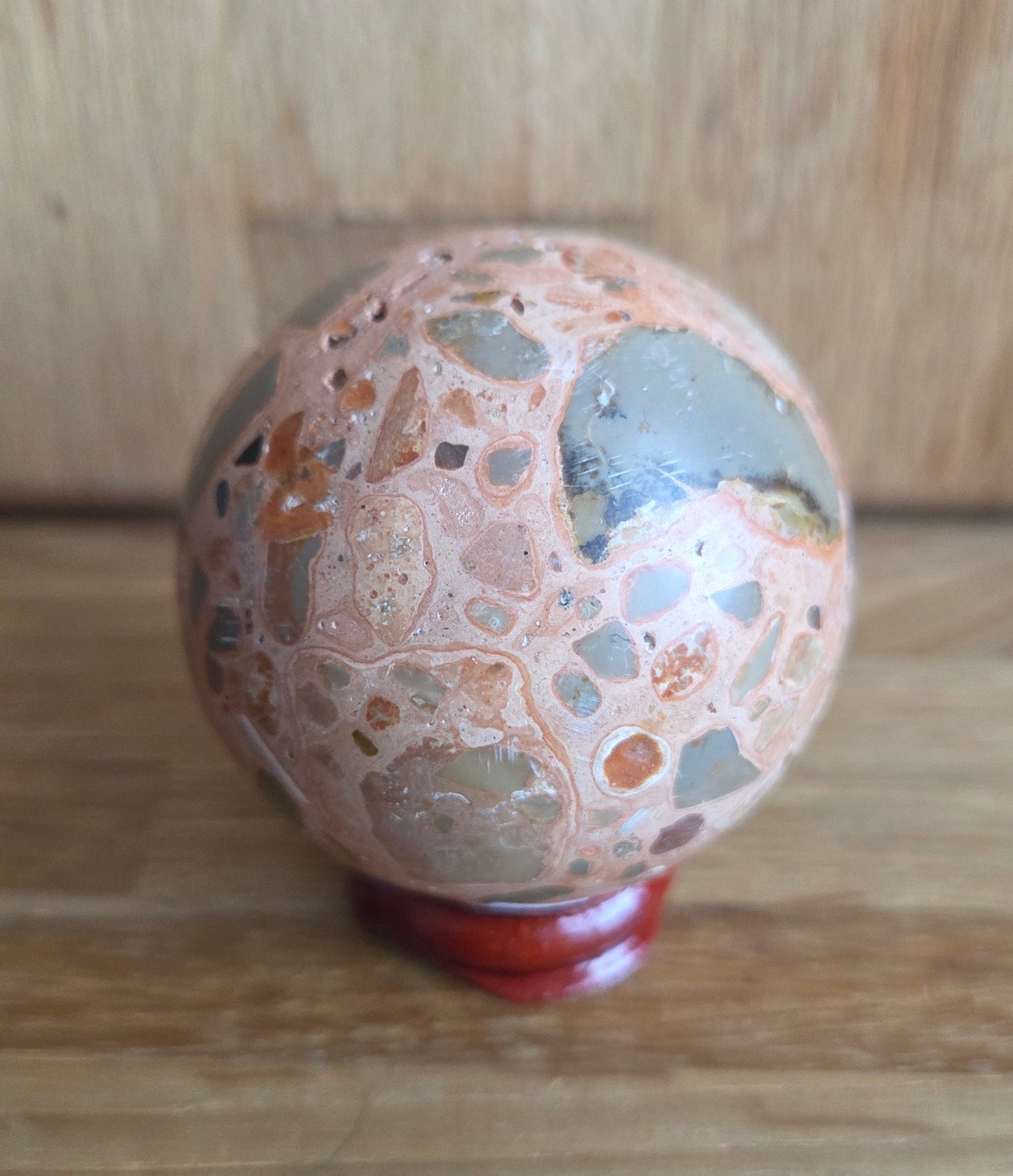 Peruvian Pudding Stone sphere, 5.1cm