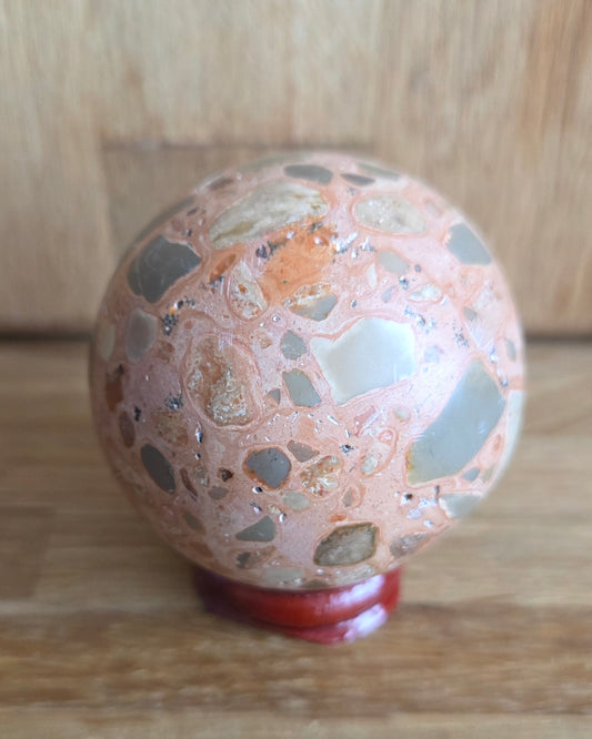 Peruvian Pudding Stone sphere, 5.1cm