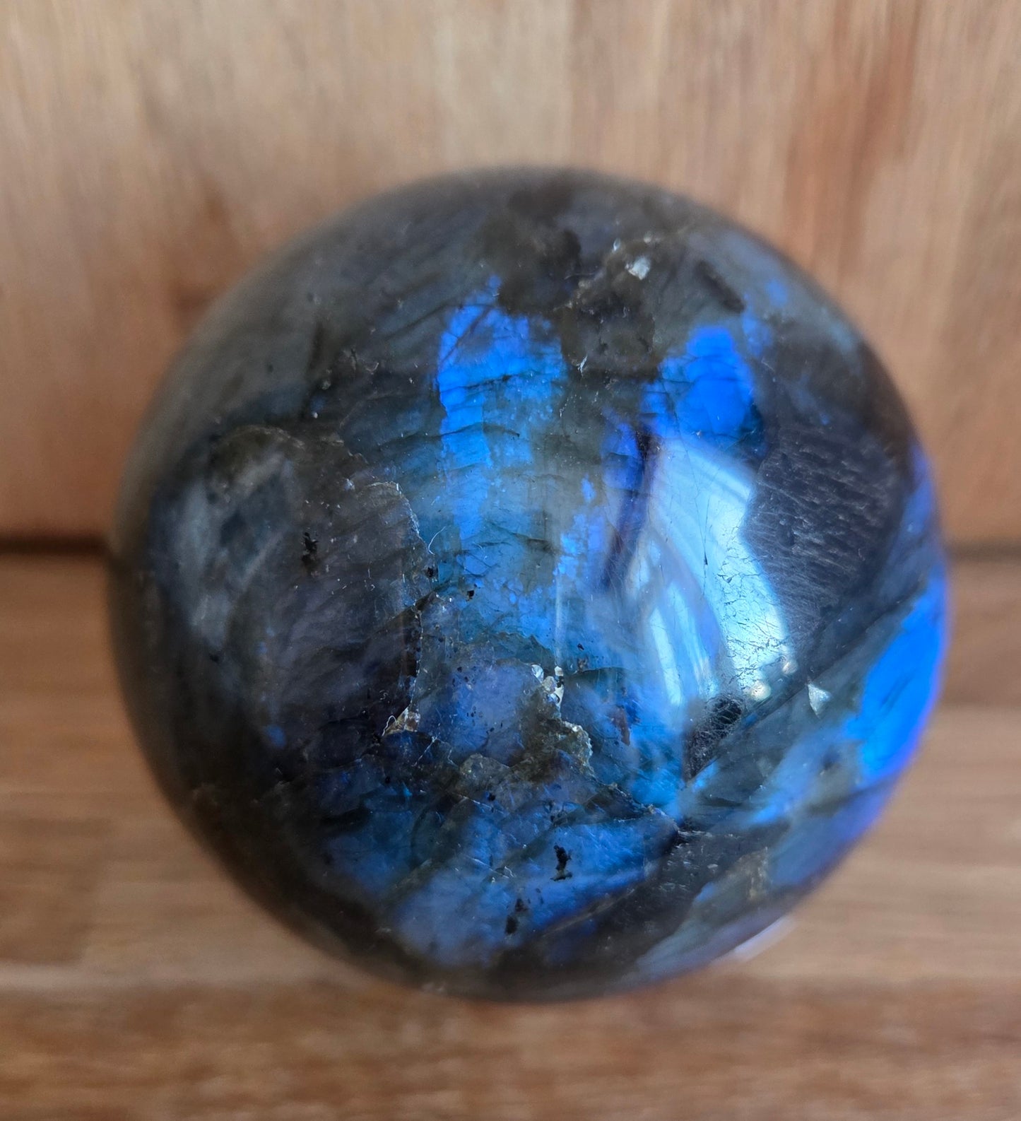 Labradorite sphere, 6.63cm