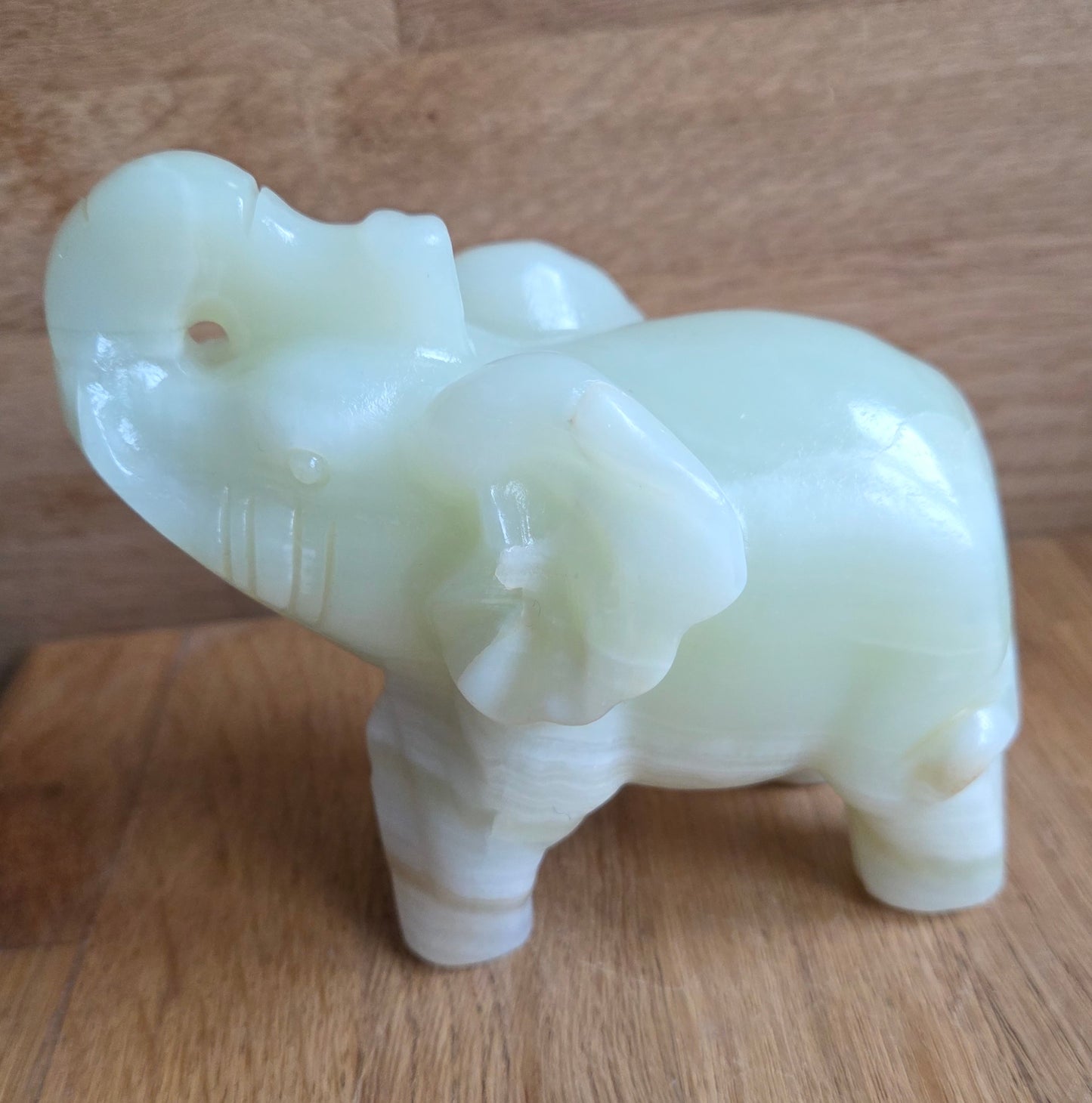 Green Onyx Elephant carving