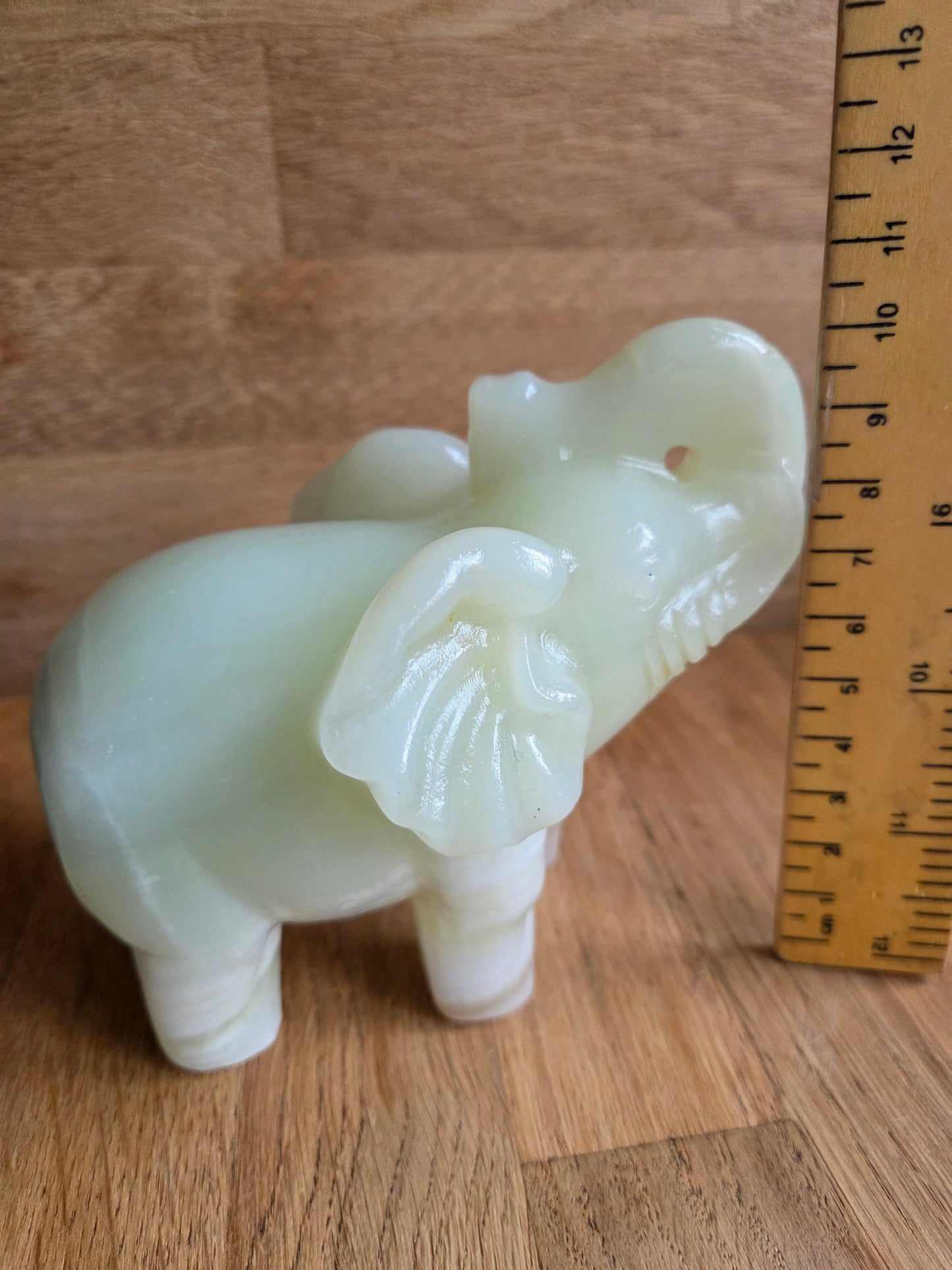 Green Onyx Elephant carving