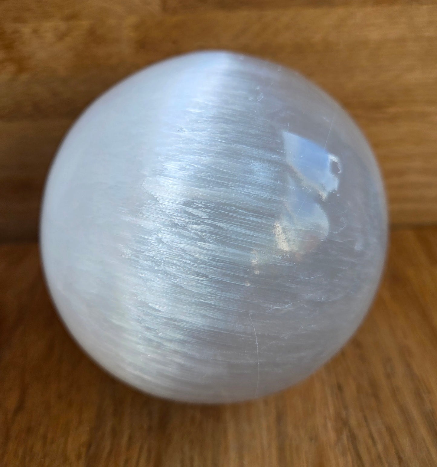 Selenite sphere, 9.5cm