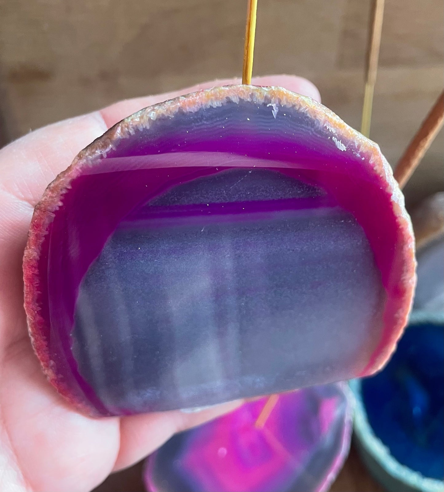 Agate incense holder