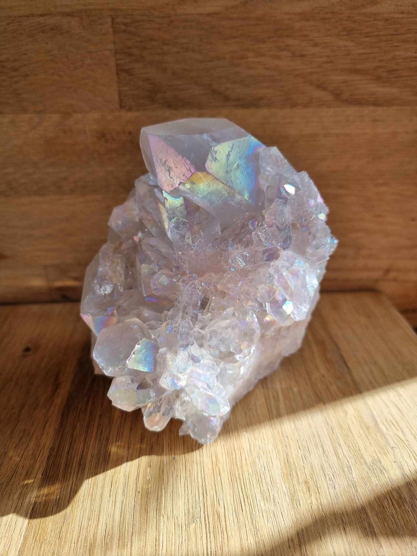 Angel aura quartz cluster