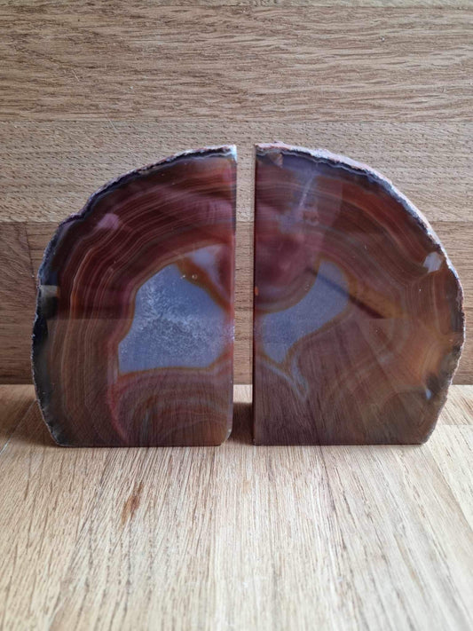 Agate bookends, 1.04kg