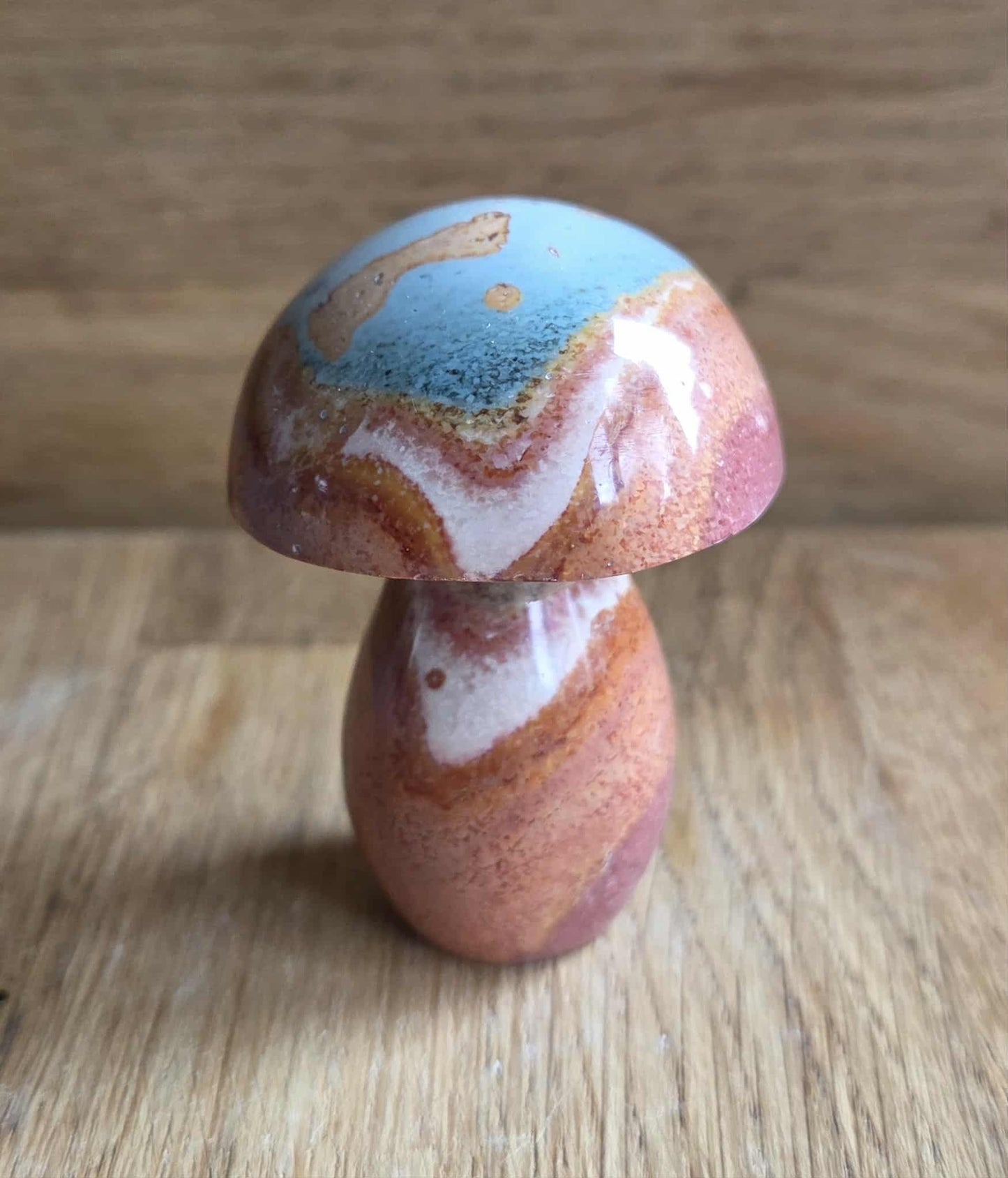 Polychrome jasper mushroom