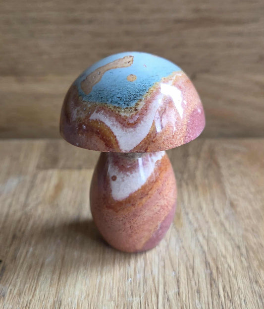 Polychrome jasper mushroom