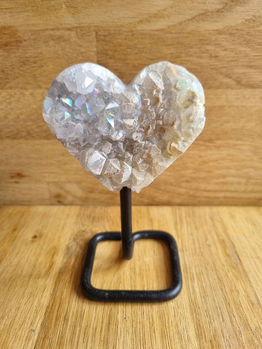 Amethyst aura heart on stand