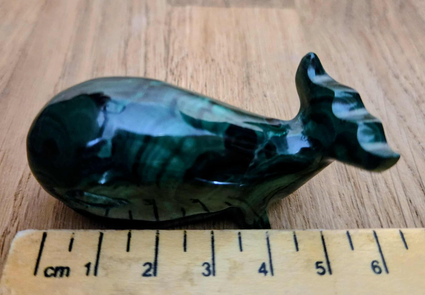 Malachite whale, 6cm