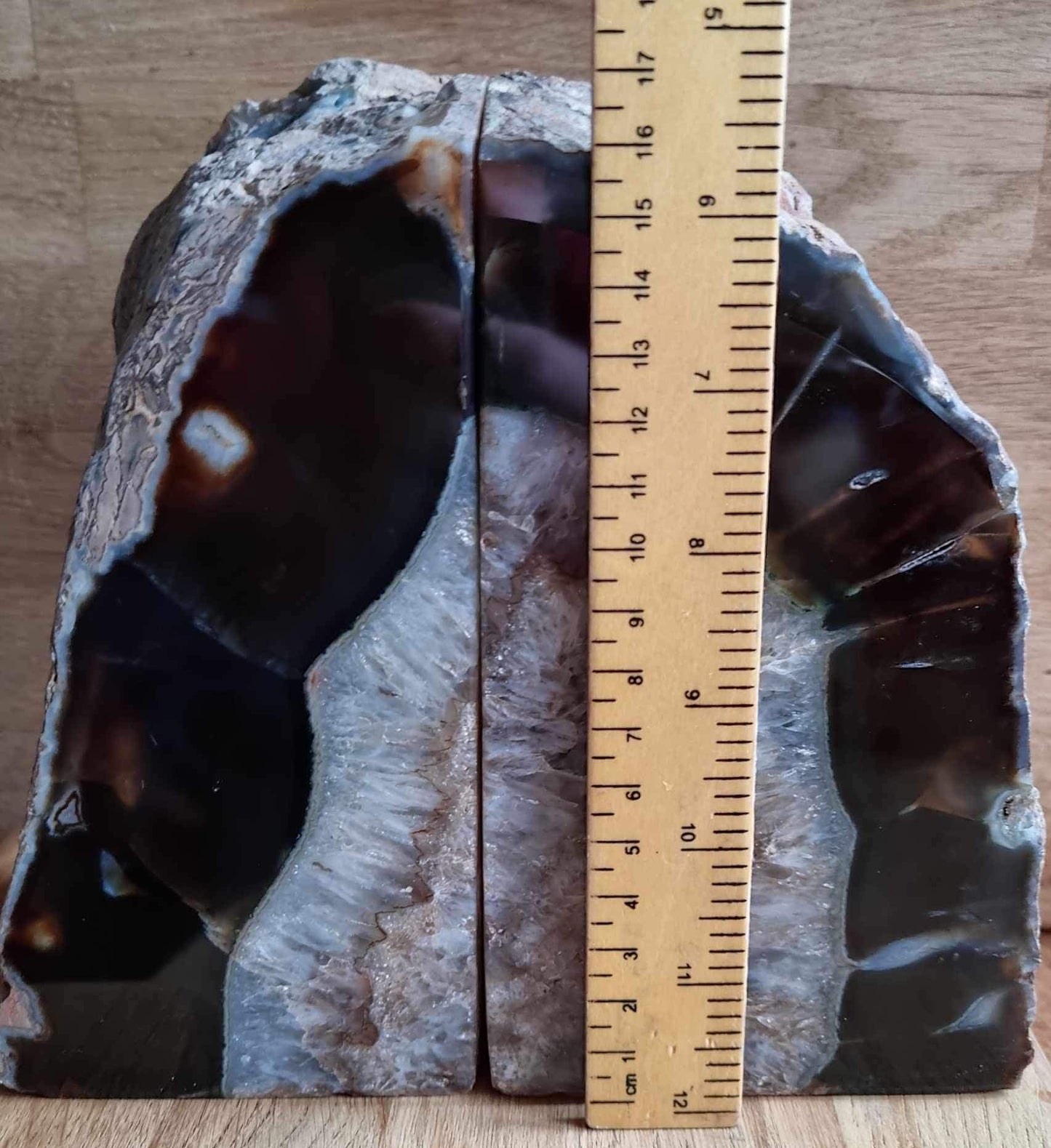 Natural agate bookends, 5.91kg