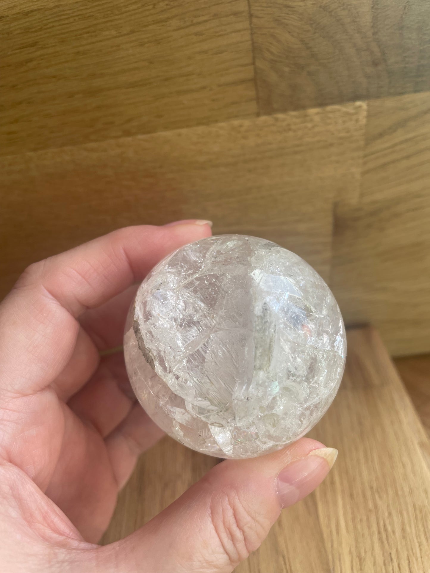 Fire and ice quartz sphere