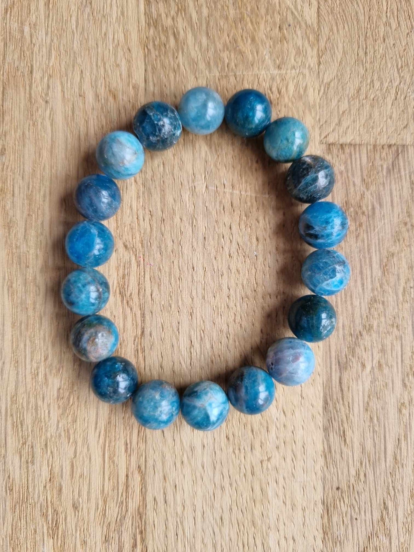 10mm apatite bead bracelet