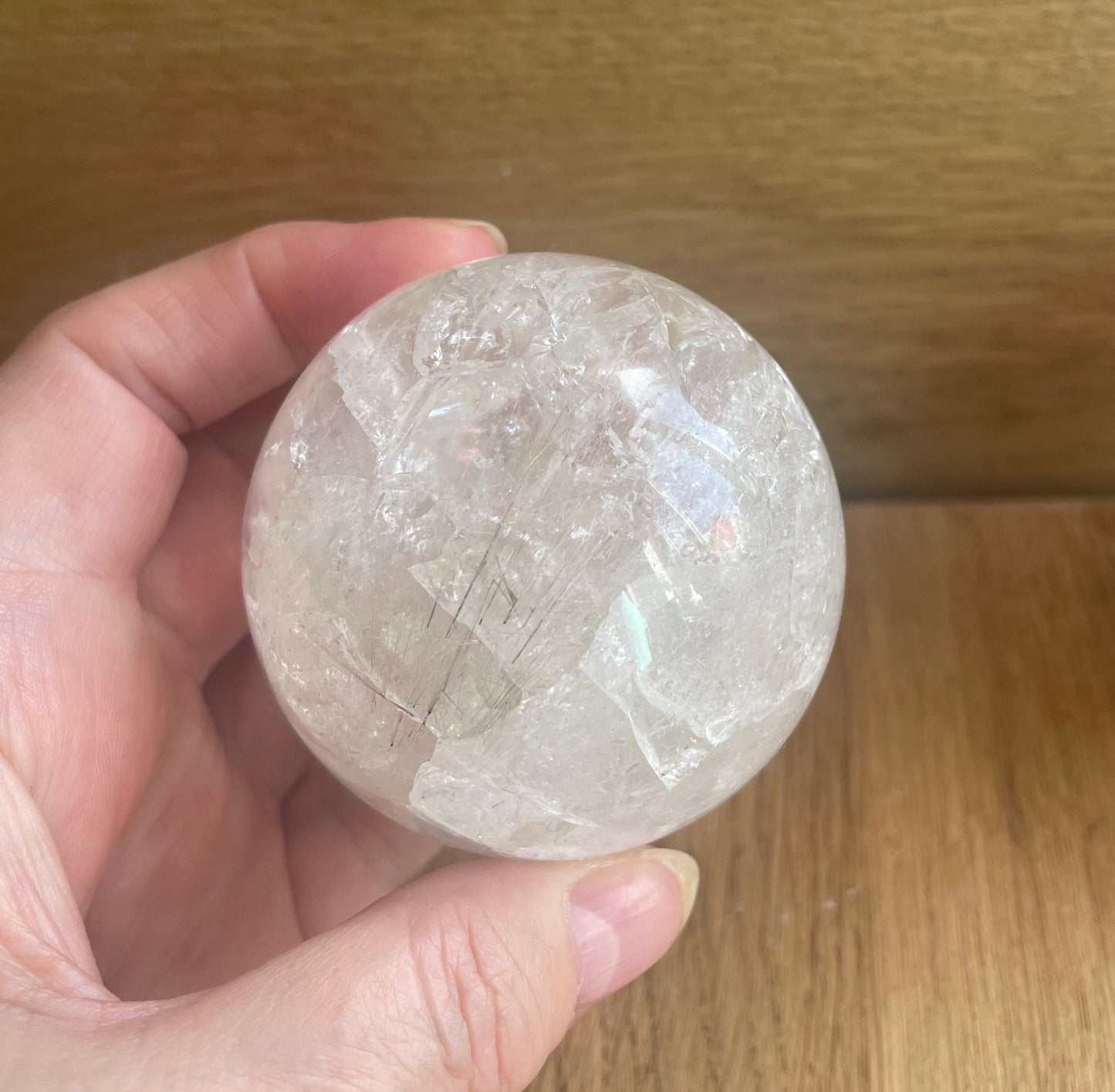 Fire and ice quartz sphere