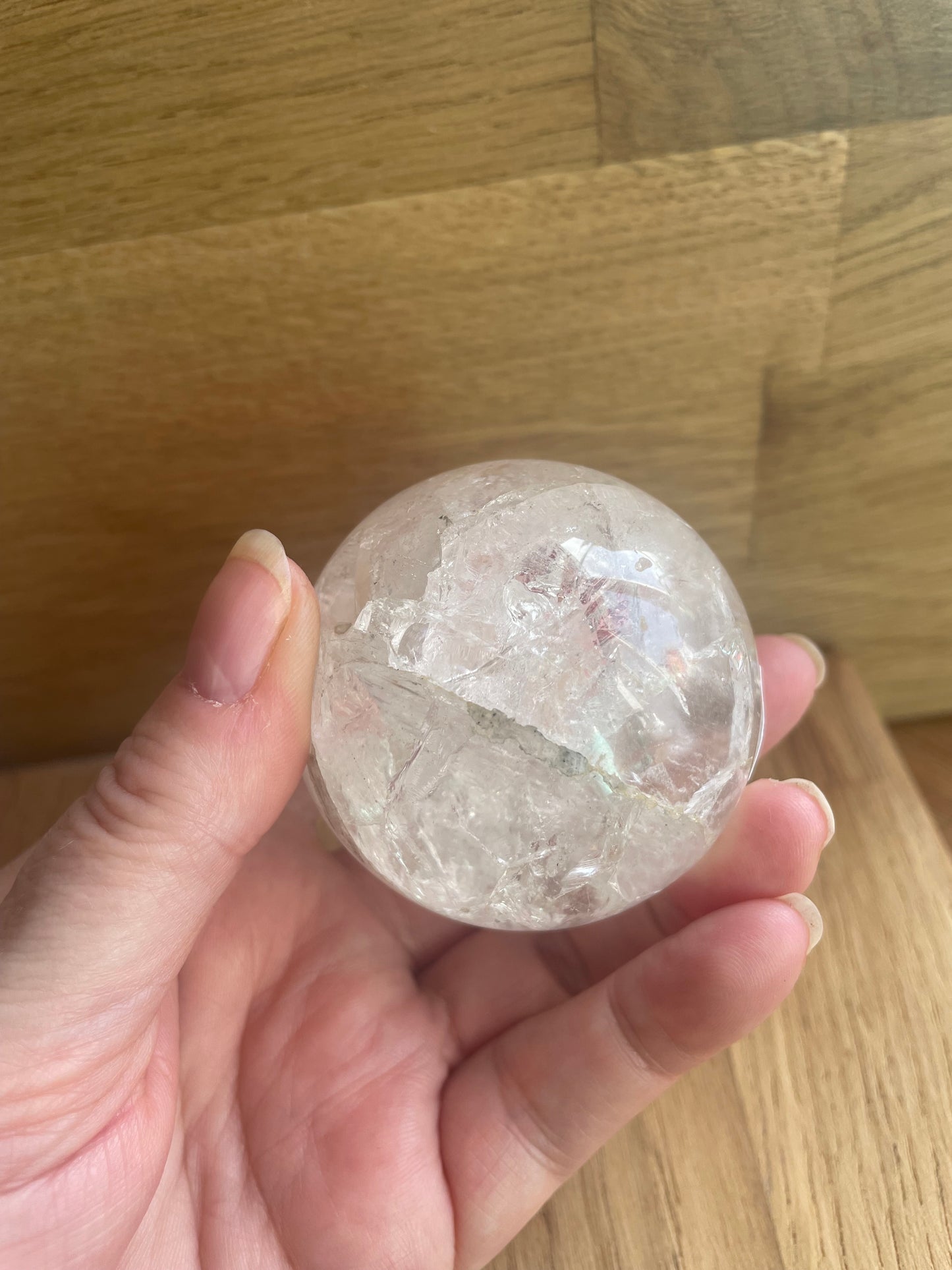 Fire and ice quartz sphere