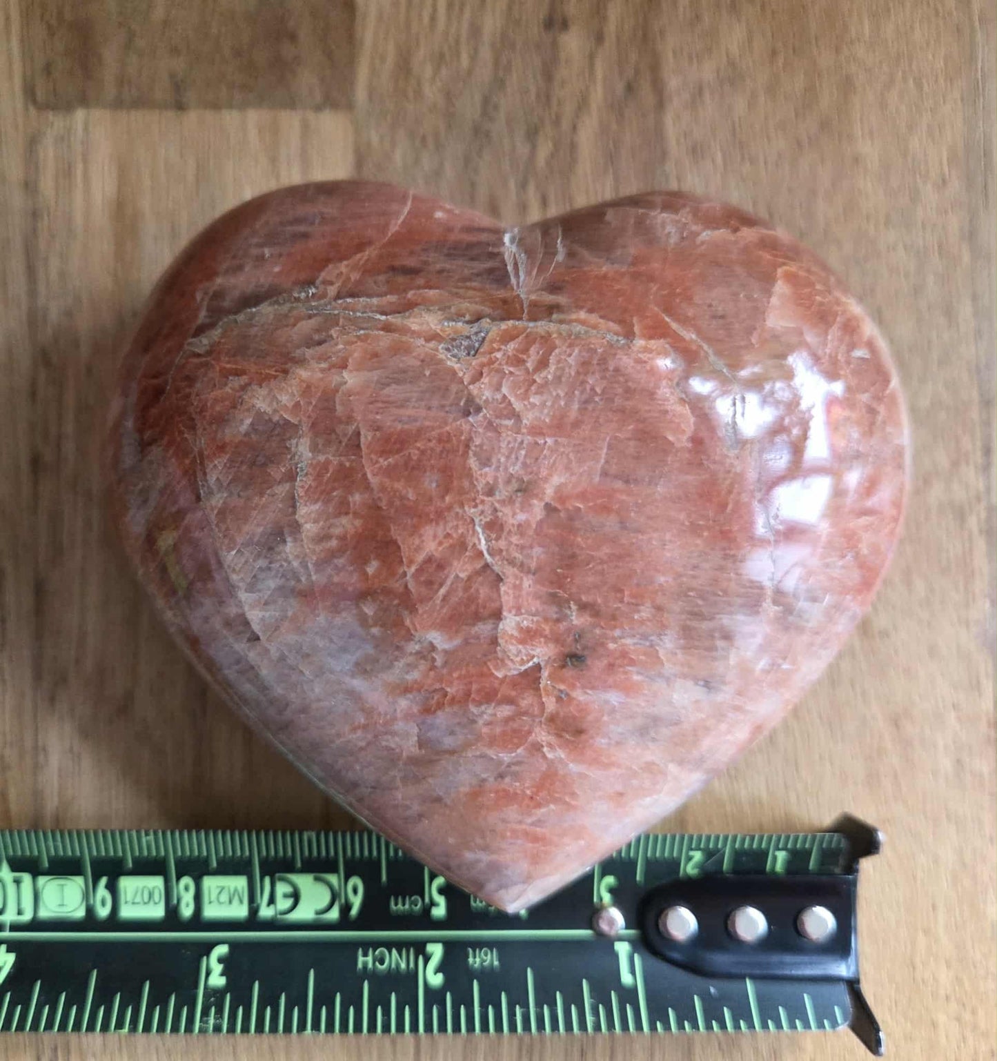 Peach moonstone heart