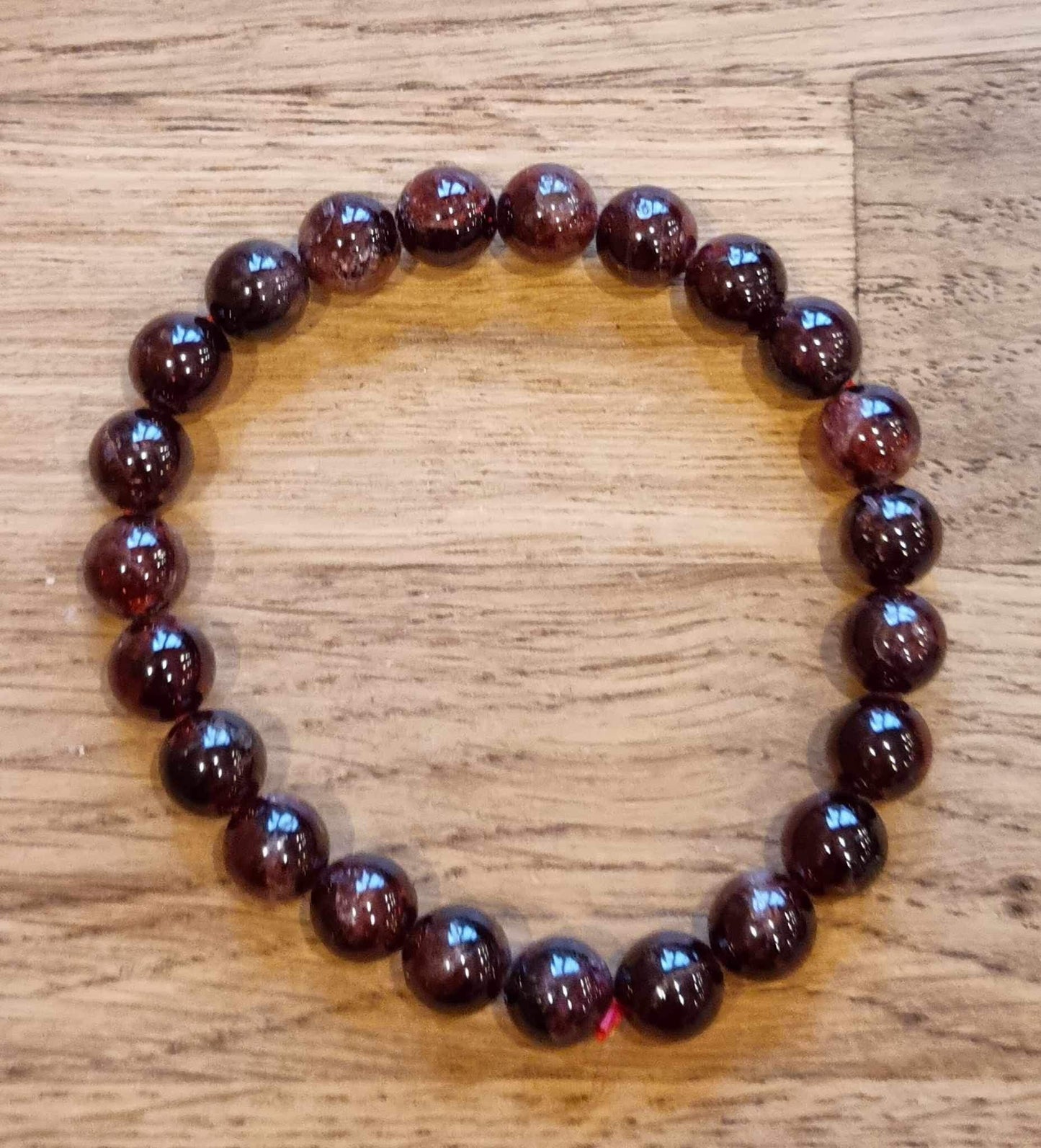 Garnet 8mm bead bracelet