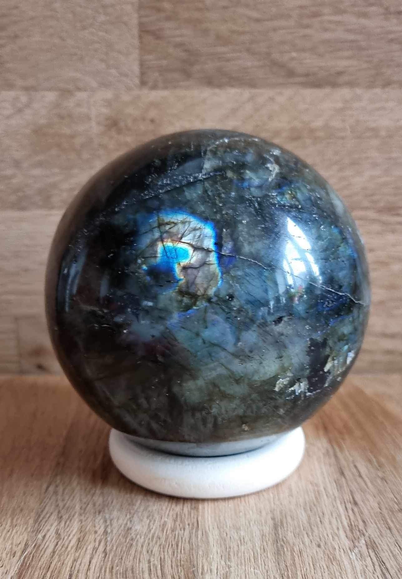 Labradorite sphere, 8.62 cm