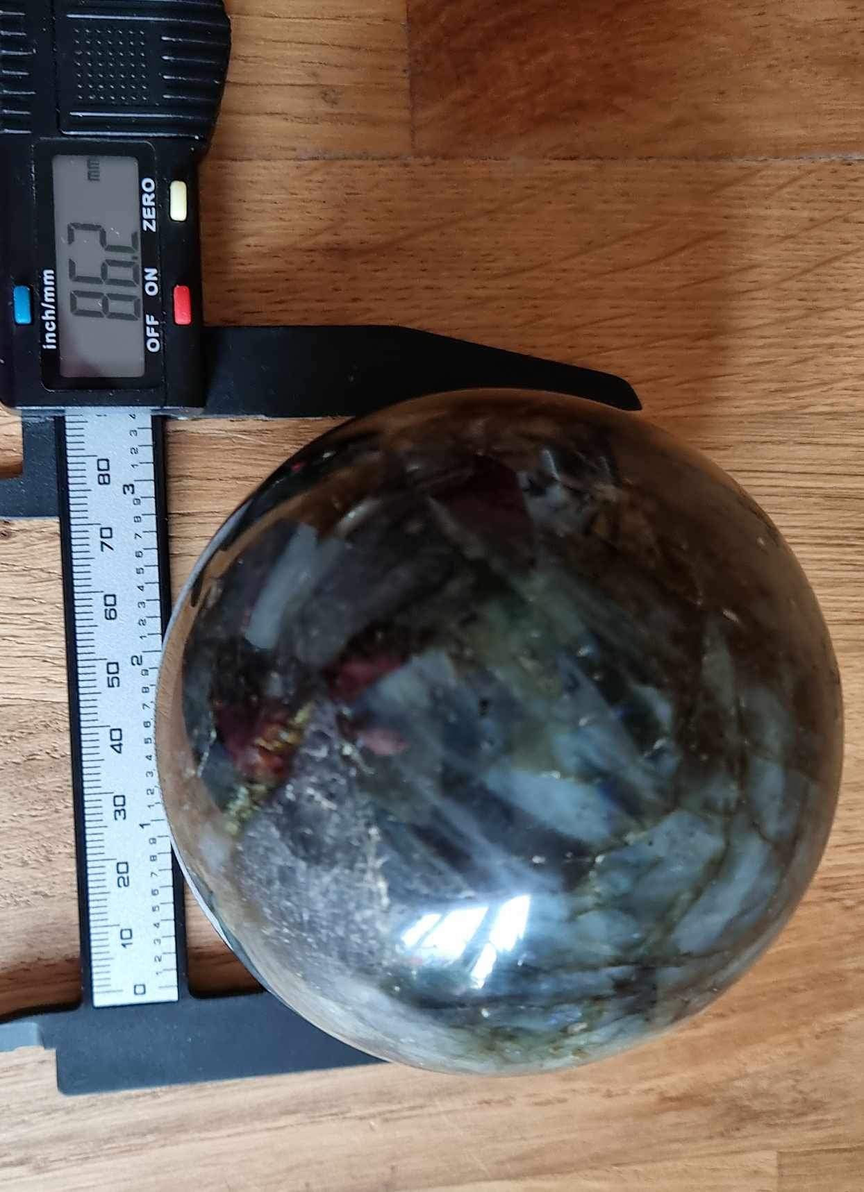 Labradorite sphere, 8.62 cm