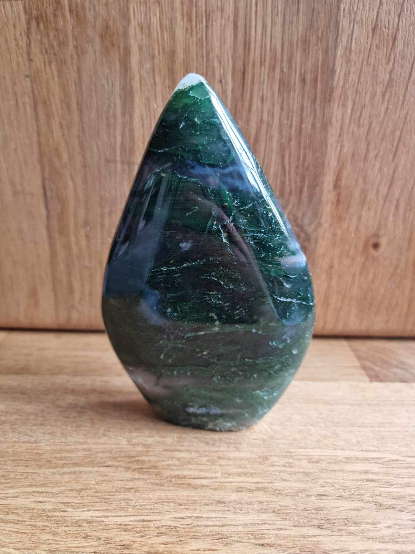 Moss agate tear drop