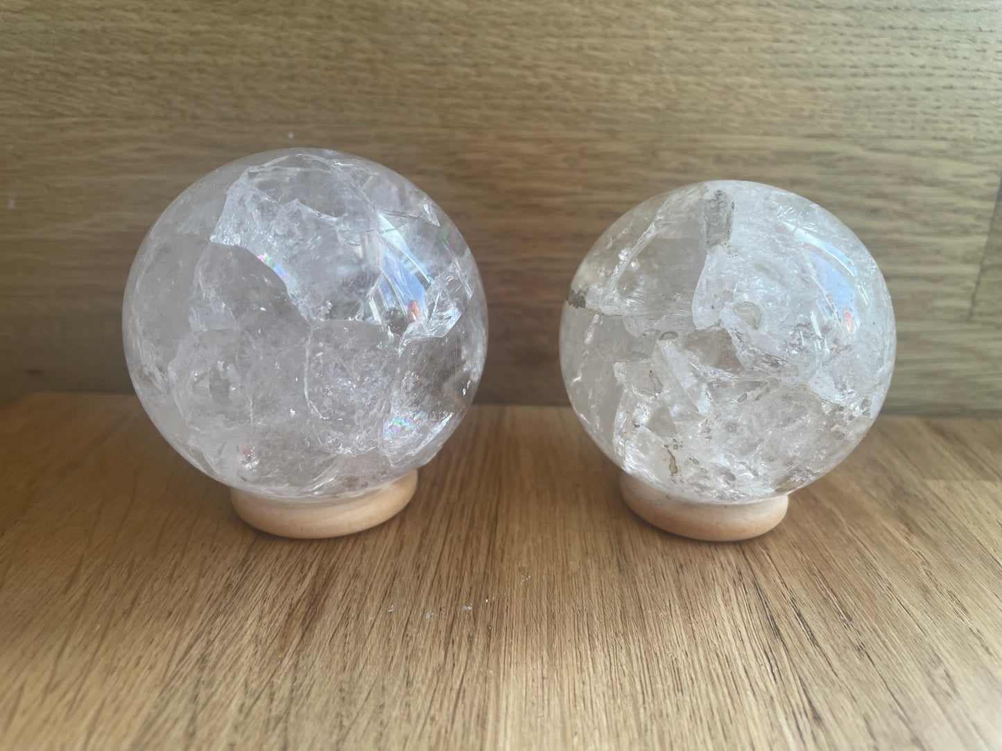 Fire and ice quartz sphere