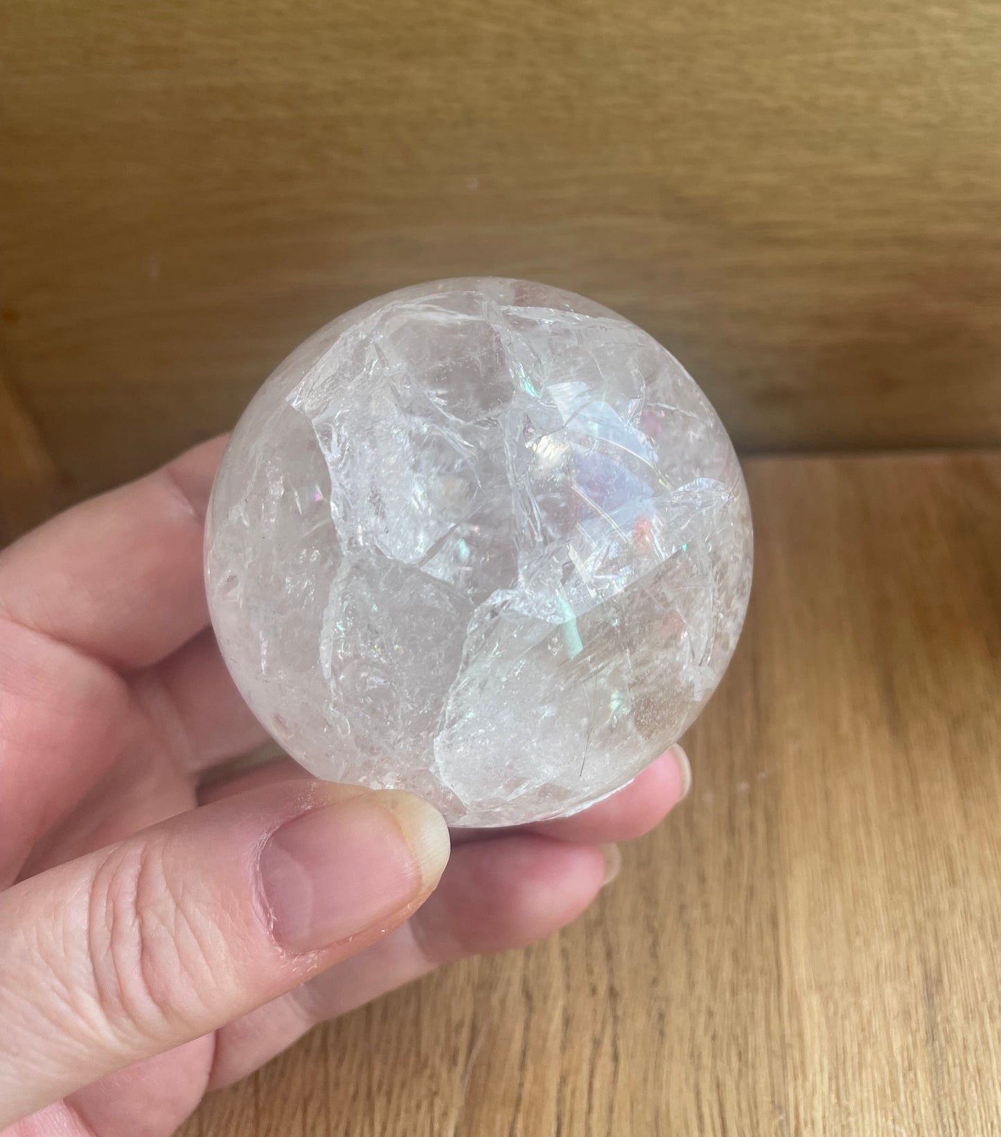 Fire and ice quartz sphere