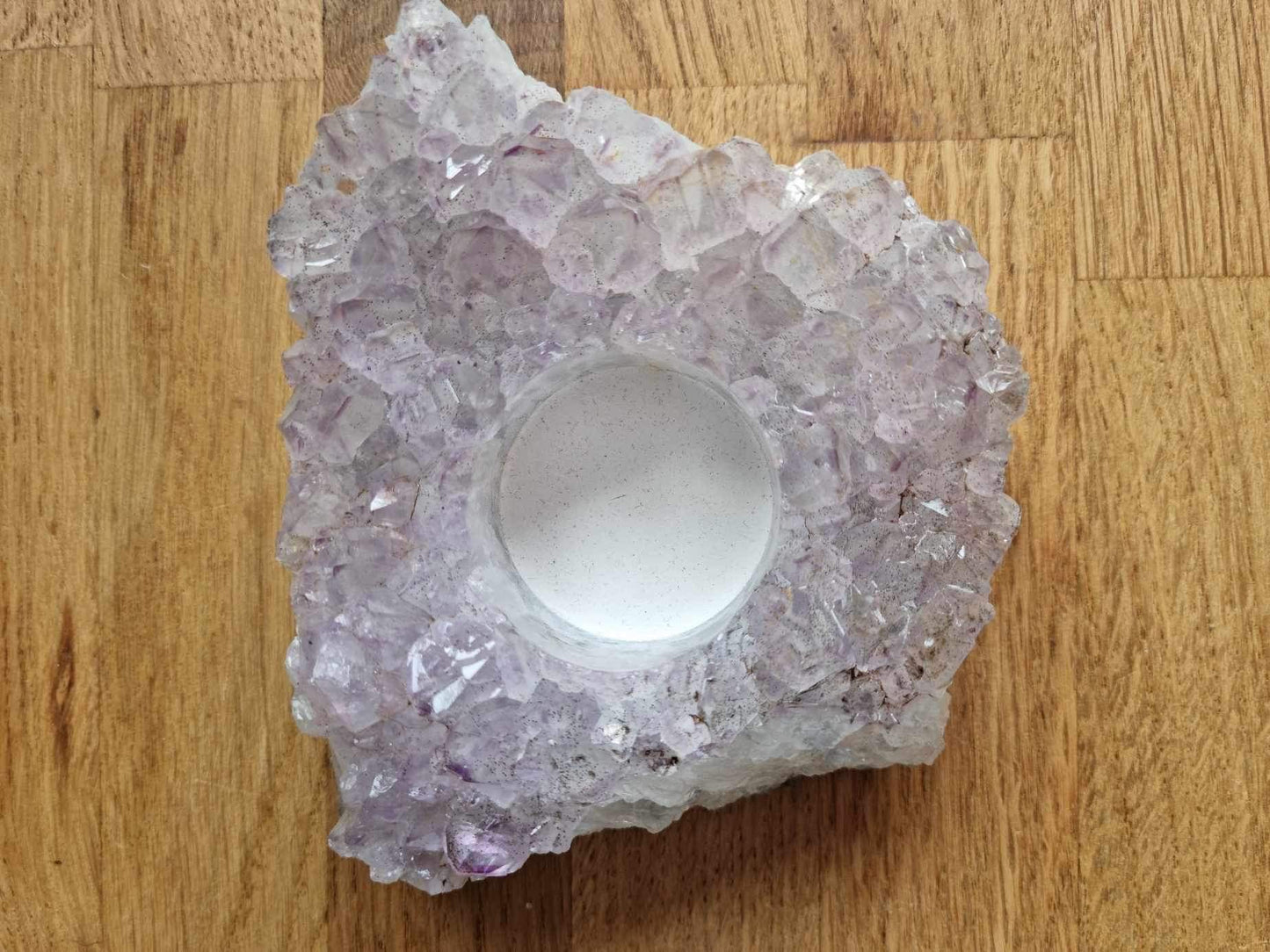 Amethyst tea light holder