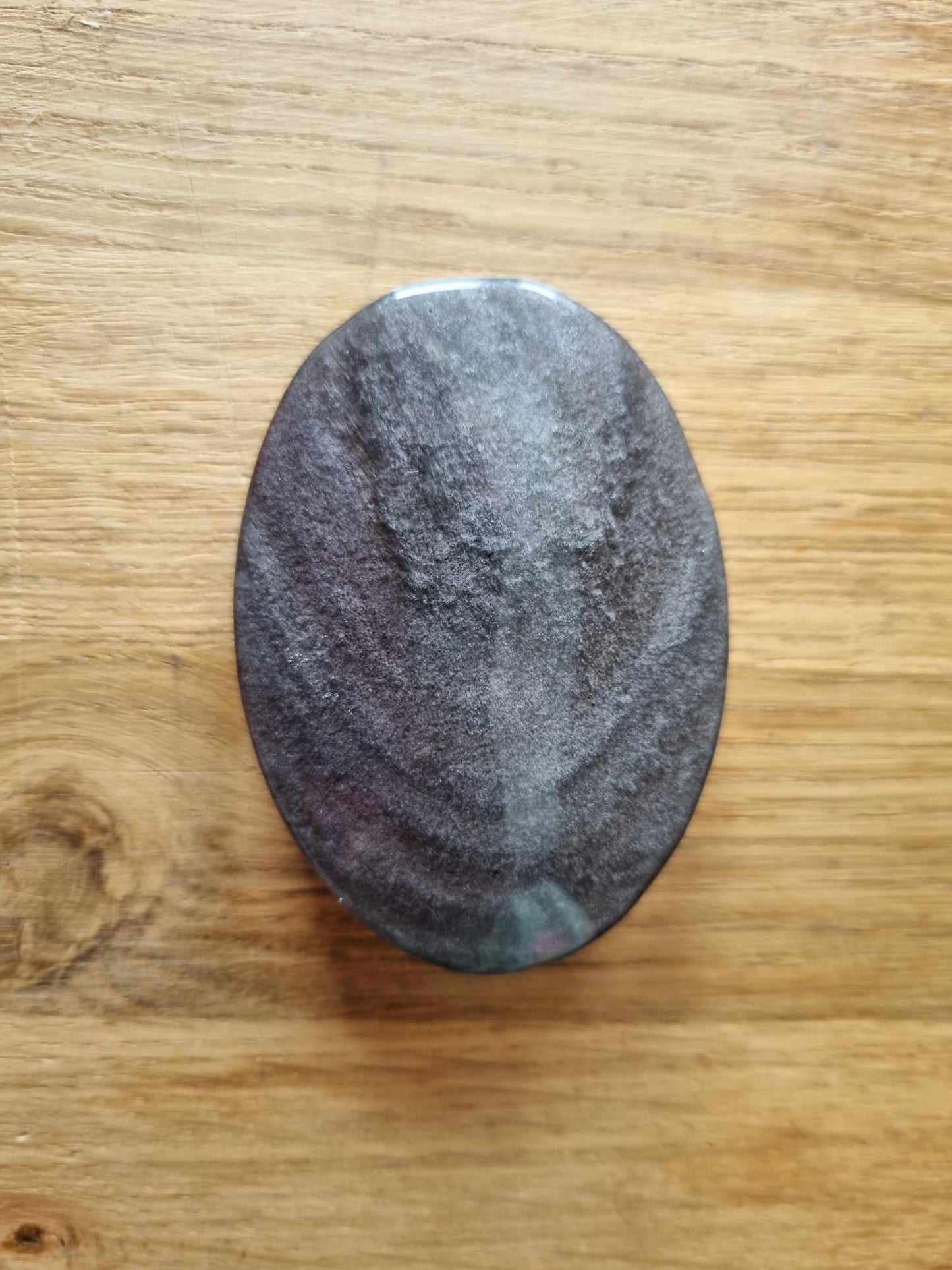 Sheen obsidian palm stone, 6.62cm