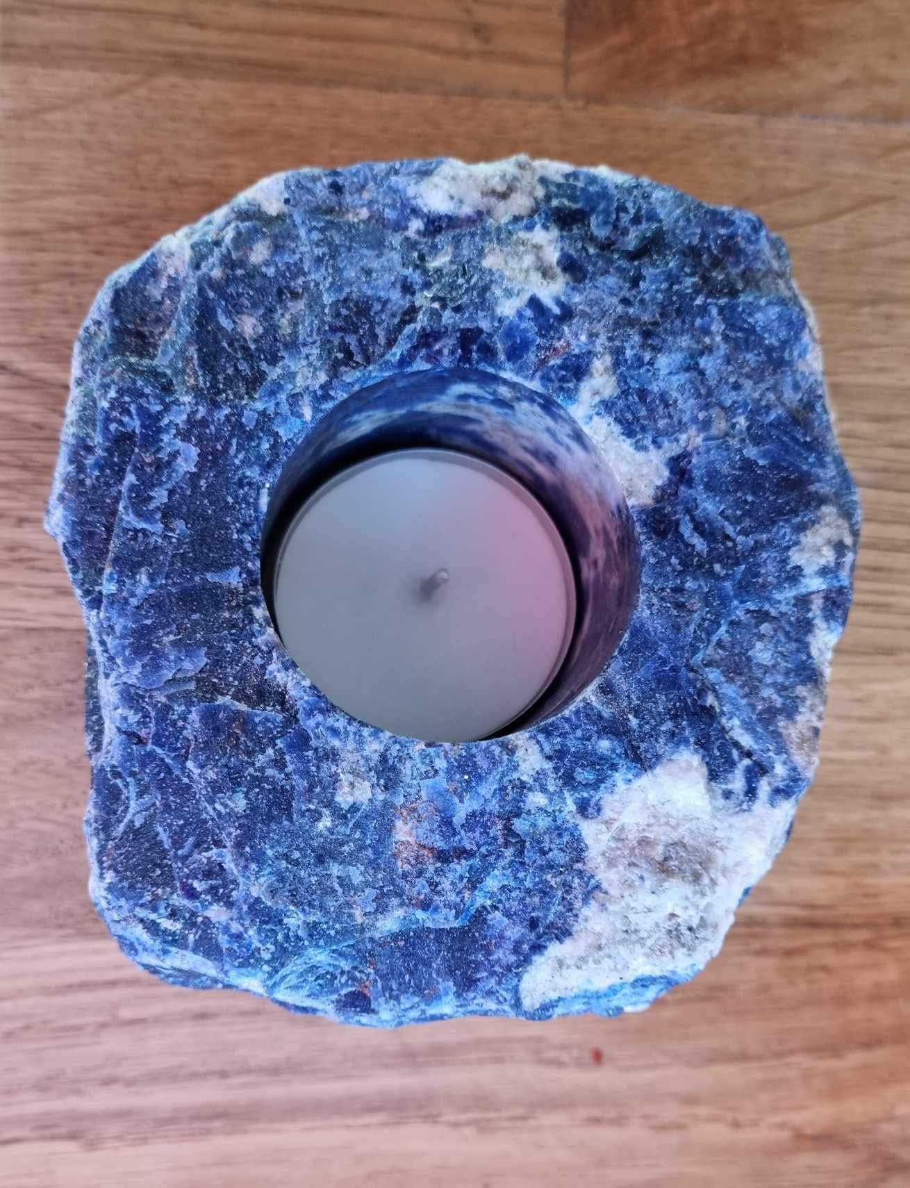 Sodalite tea light holder