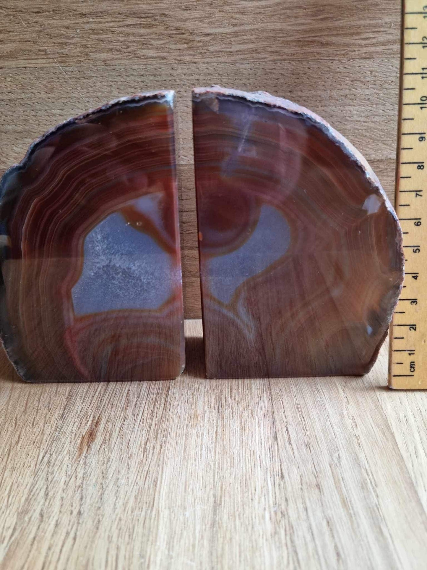 Agate bookends, 1.04kg