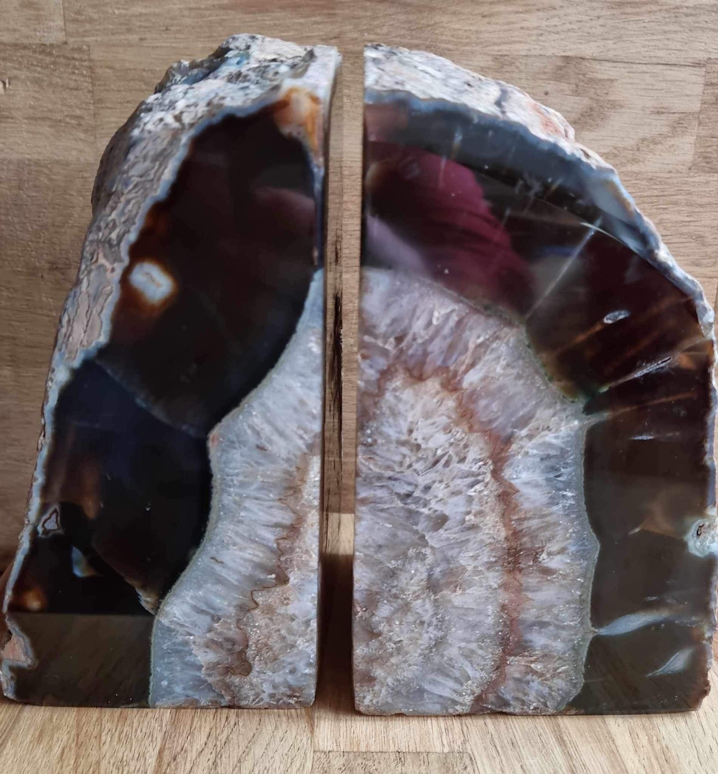 Natural agate bookends, 5.91kg