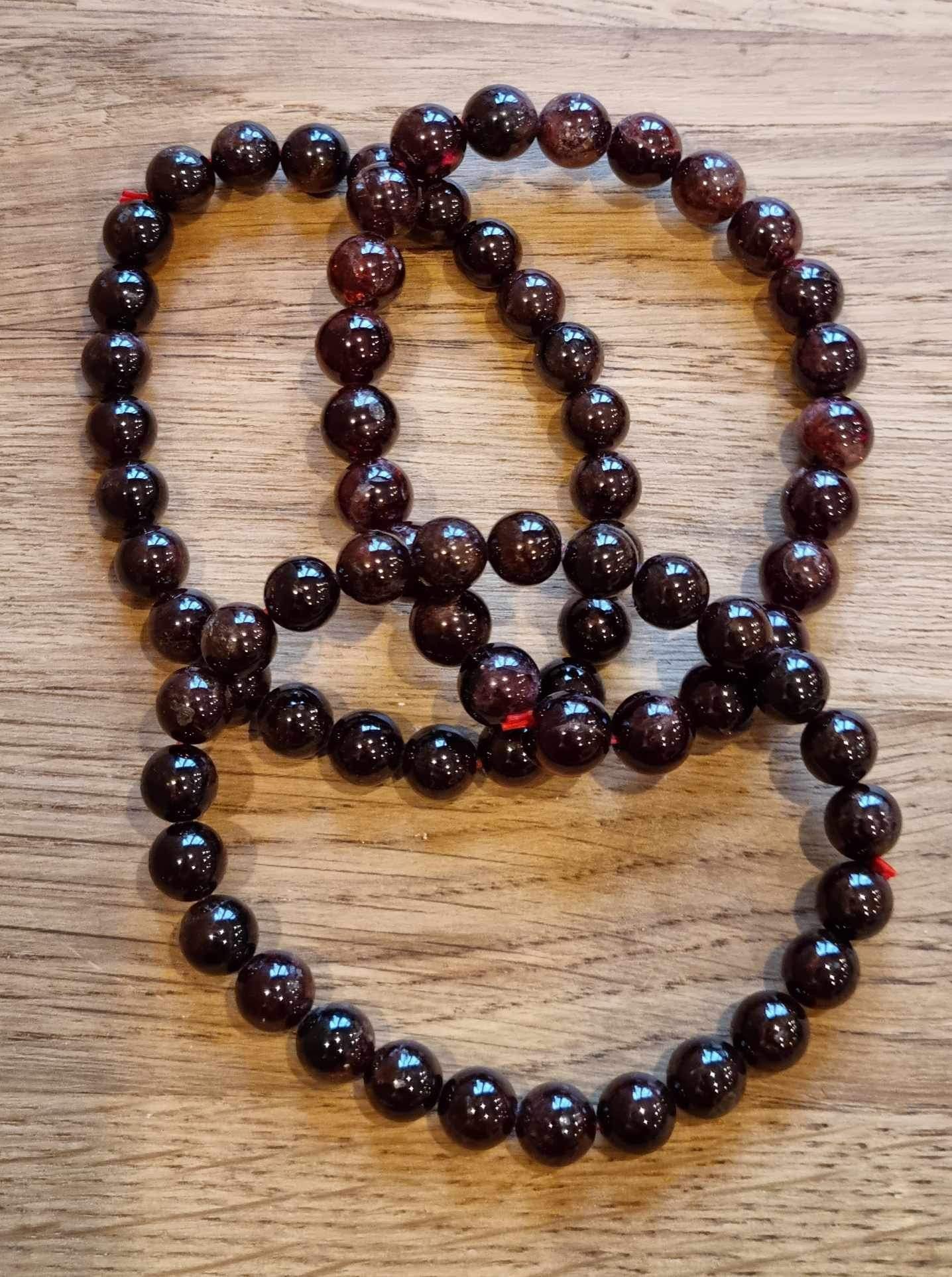 Garnet 8mm bead bracelet