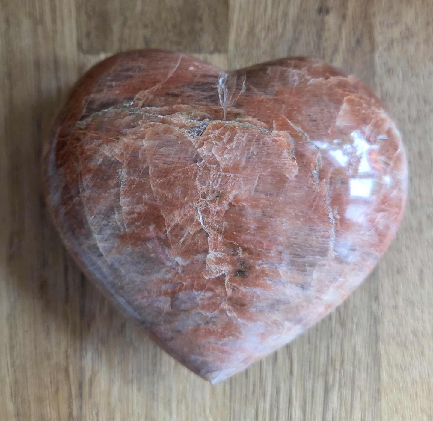 Peach moonstone heart