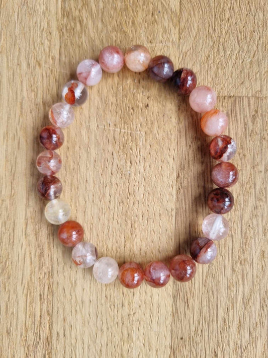 8mm hematoid quartz bead bracelet