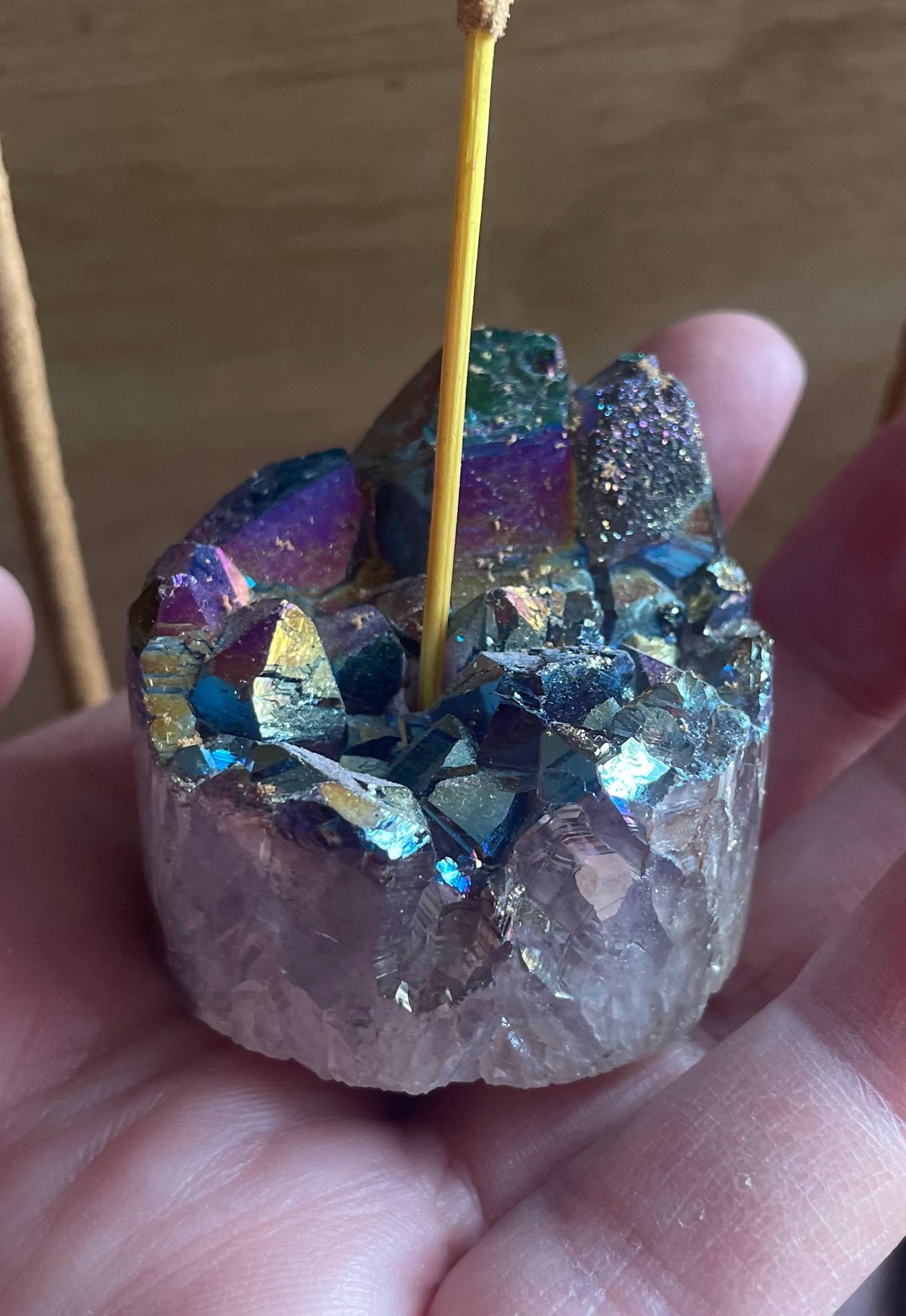 Crystal incense holder