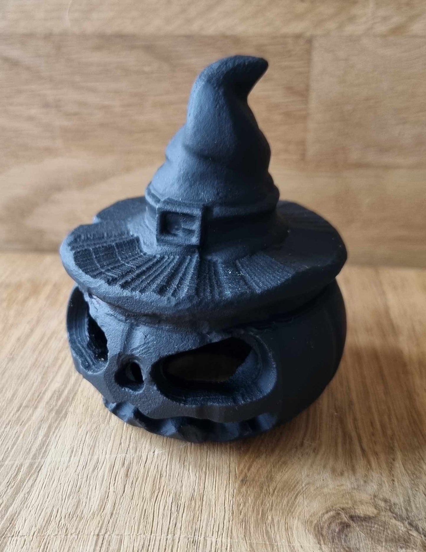 Matte obsidian witch pumpkin