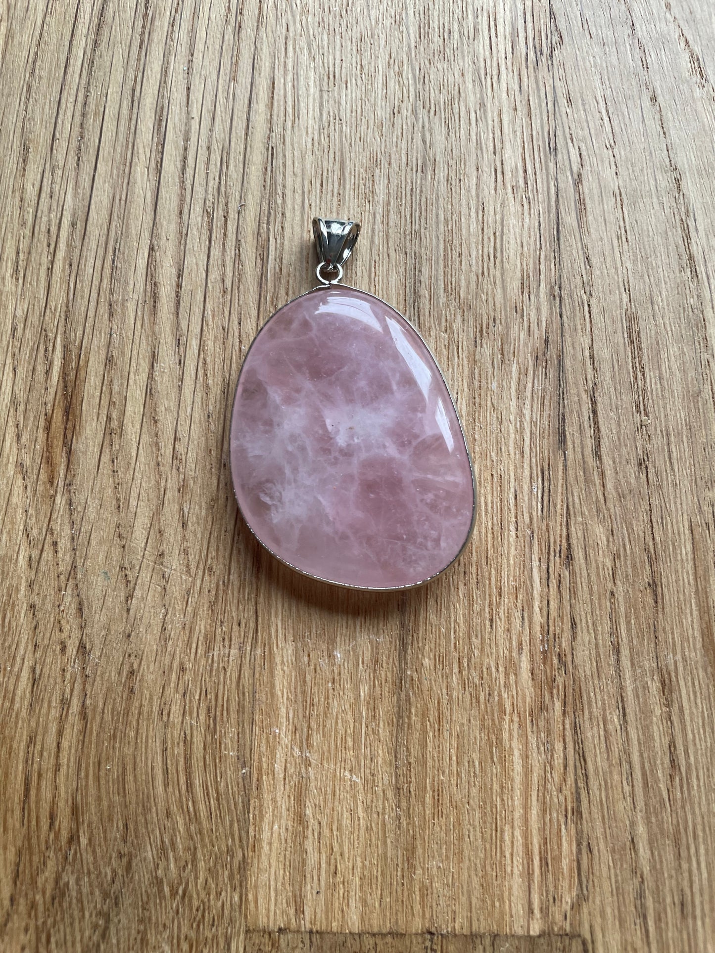 Rose quartz cabochon pendant