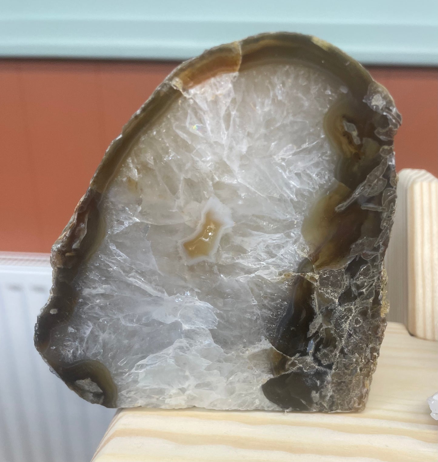 Agate geode tea light holder