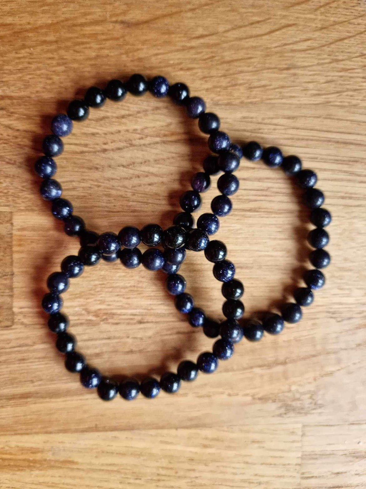 Blue goldstone 8mm bead bracelet