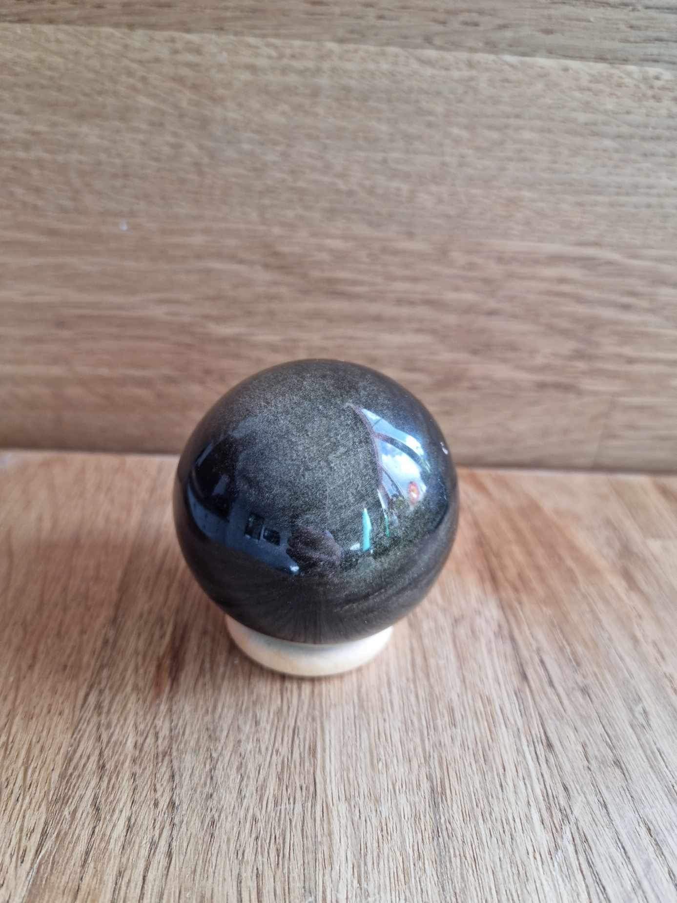 Sheen obsidian sphere