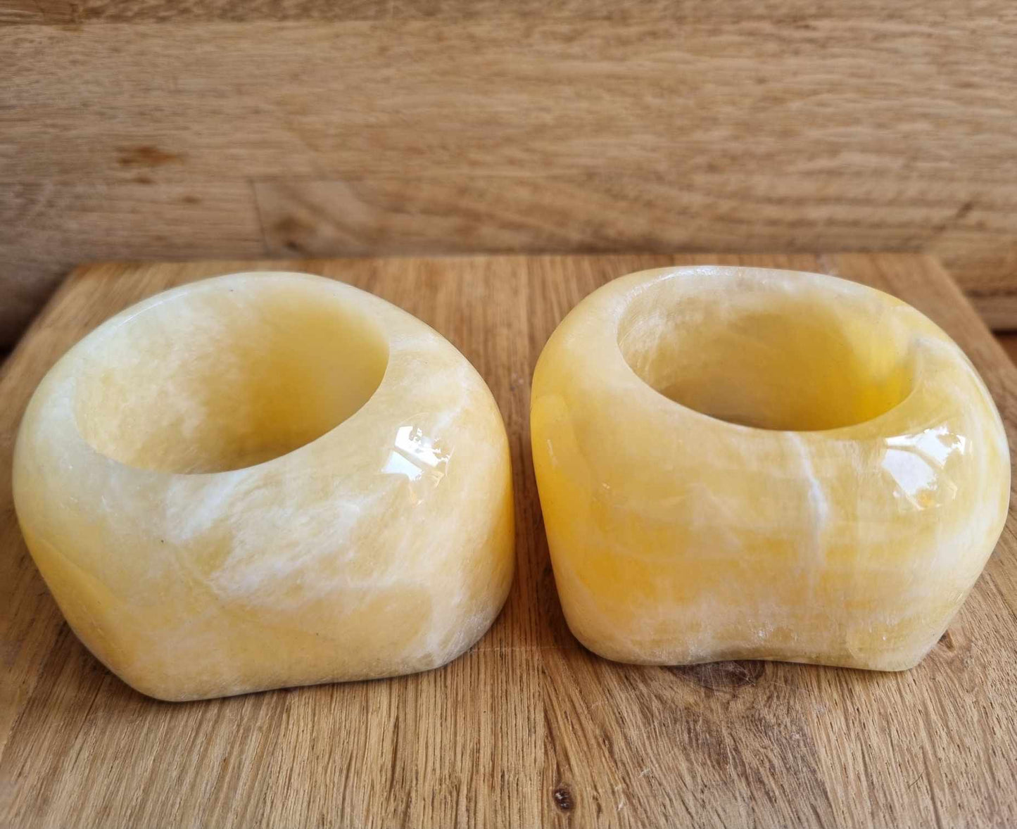 Calcite tea light holder